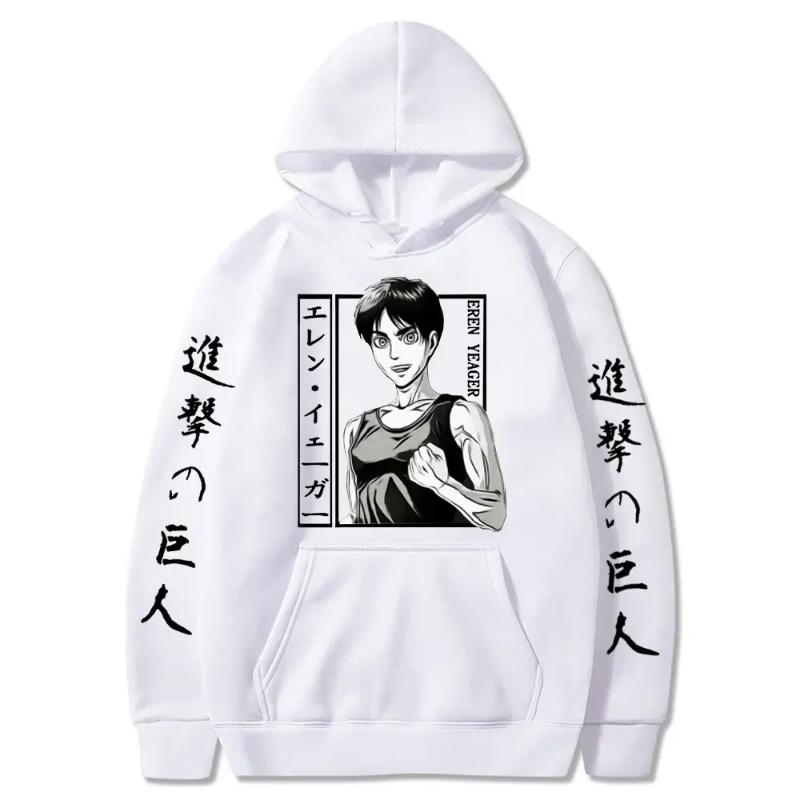 Атака Титанов Аниме Новая Толстовка Осень Зима Повседневные Теплые Толстовки Мужские Японское Аниме Эрен Йегер Свитшот