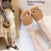 Slippers Women's 2020 Summer One-word Woven Belt, Light Women's Sandals, Korean Version of Lazy Hundred, with Beach Shoes