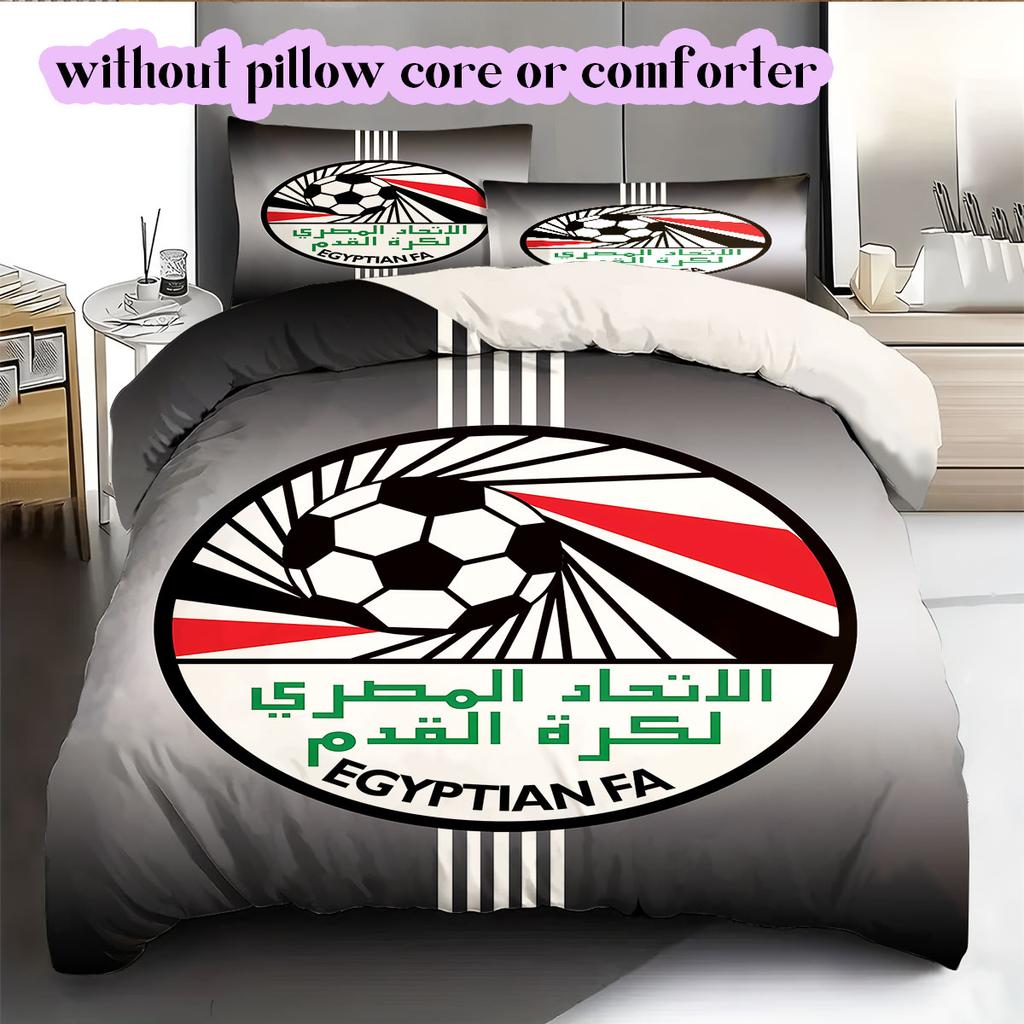 Egyptian Football Association Pattern Bedding,Quilt Set Quilt Cover Pillowcase Home Birthday Gift (1*duvet cover+2*pillowcase,without core)