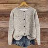 Женский винтажный вязаный кардиган на пуговицах с винтажным принтом