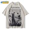 Men's TeeShirts Cotton Summer Tops Blouse Couple Print Loose Short Sleeve T-Shirts For Men Streetwear Gothic Tee Girls Boy
