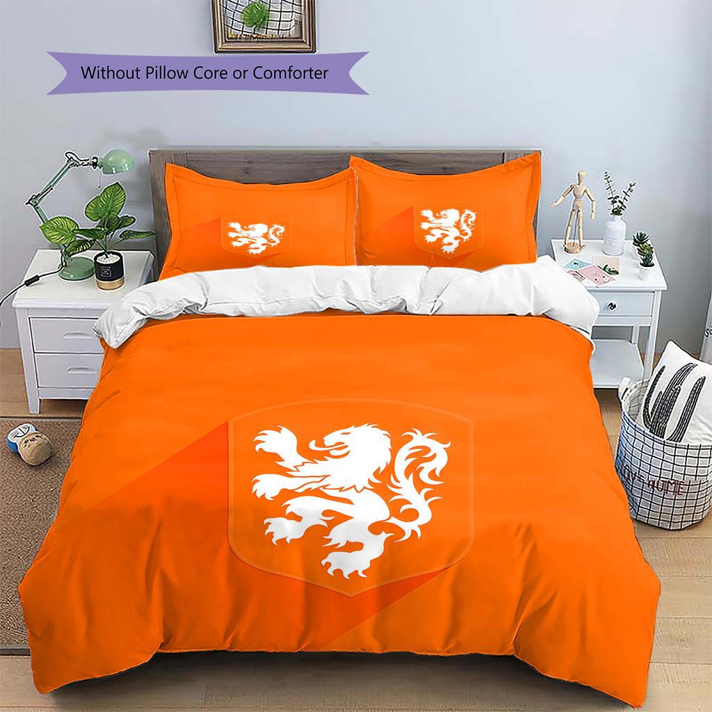 KNVB Pattern Bedding Quilt Set Home Decoration Gift (1 * duvet cover + 2 * pillowcase without core)