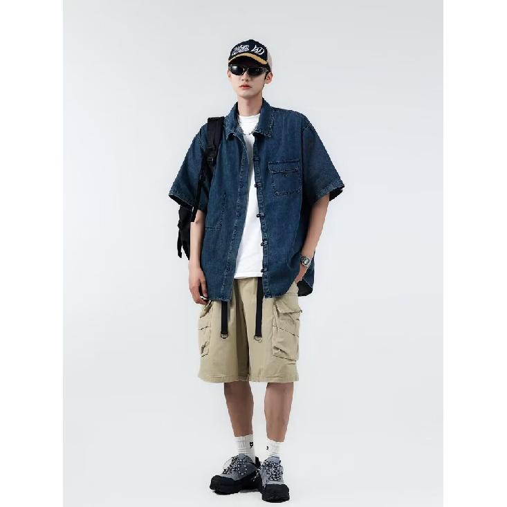 Летняя новая джинсовая куртка в китайском стиле в винтажном стиле для мужчин и женщин, свободный джинсовый топ с ретро-пуговицей