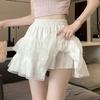 Summer 2024 Lace A-line Skirt: New Ballet-Style High Waist White Mesh Puff for Women