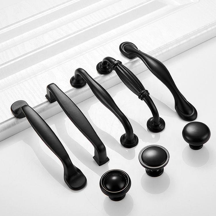 Black Handle American Style Modern Pull Antique Handles and Knobs Drawer Furniture Kitchen Cabinet