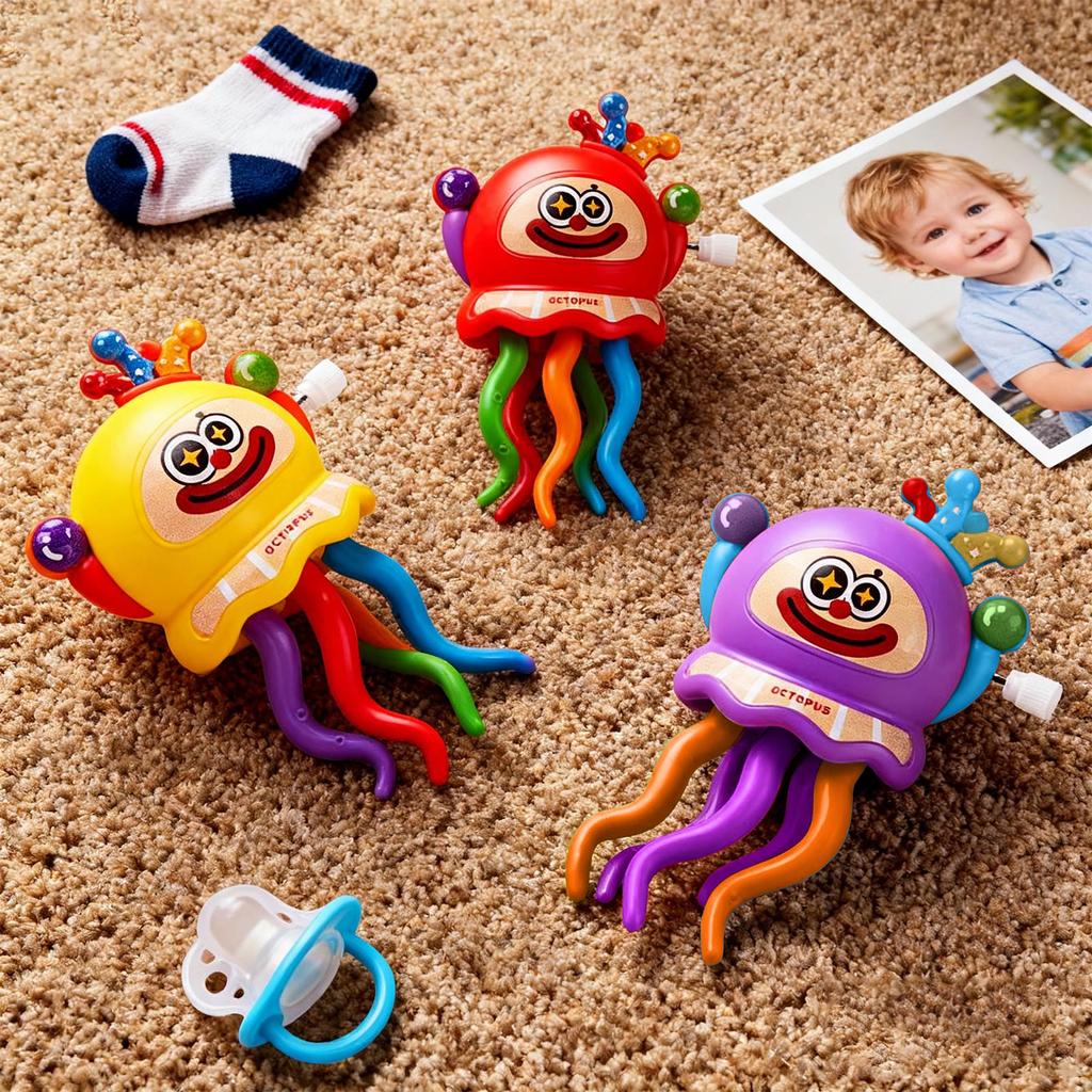 Wind Up Octopus Toy for Kids with Rotating Tentacles Educational Bath Time Entertainment Durable Safe Design