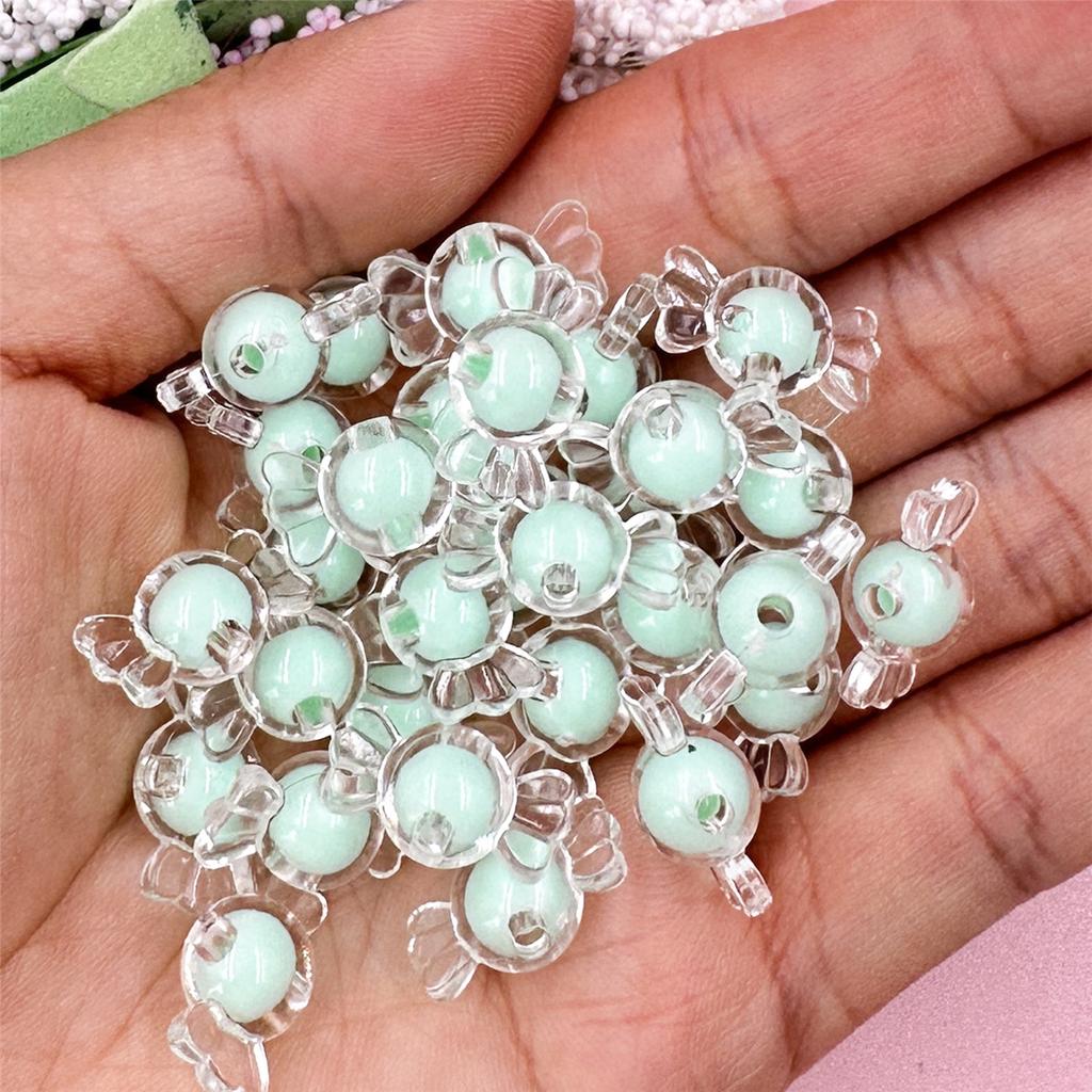 Home Party Supplies Beads Gifts 8.9*16.6mm Children 50Pcs Candy Shaped Handmade Materials Transparent Cored Clear Crystal DIY