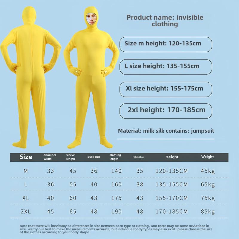 Men's Solid Color Black Invisible Halloween Jumpsuit (Available for Kids)