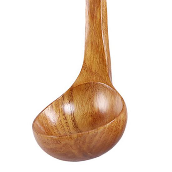 Японский половник для супа из массива дерева с длинной ручкой, ложка для хот-пота, кухонная кулинарная утварь