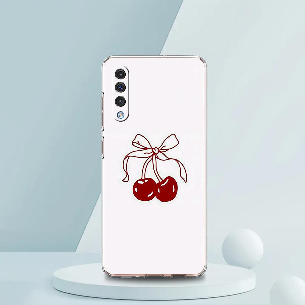Милый чехол для телефона с вишневым бантом для Samsung A16 A14 A12 A22 A32 5G A34 A42 A52 A54 A50 A70 A30 A40 A20E A10S A20S A02S A04S A06