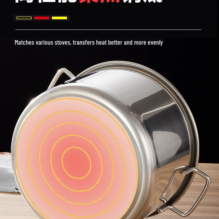 Круглое ведро из нержавеющей стали с крышкой - Суповая и рассольная кастрюля большой емкости