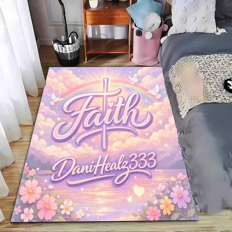 Faith-Inspired carpet Set with Cross Design carpet set (1 duvet cover, 2 pillowcases, duvet not included)