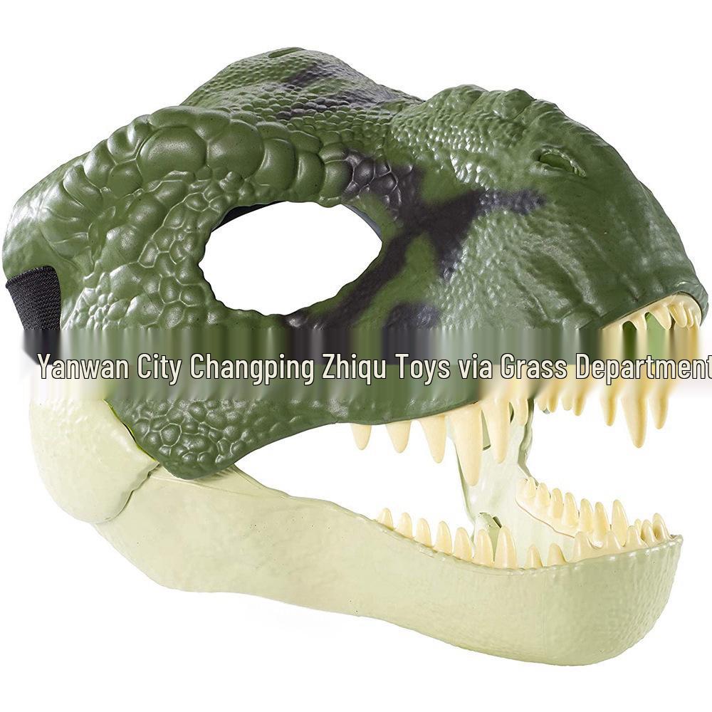 Movable-Mouth Cute Tyrannosaurus Dinosaur Mask for Halloween & Christmas
