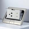 Floor Electrical Outlet Pop Up Kitchen Countertop Waterproof Sockets Pop Out Receptacle Stainless Steel Box Golden Cover 15A
