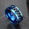 Rotate Rotating Anxiety Fidget Rings Titanium Stainless Steel Chain Spinner Finger Ring For Men Blue Gold Color Black Punk Rock