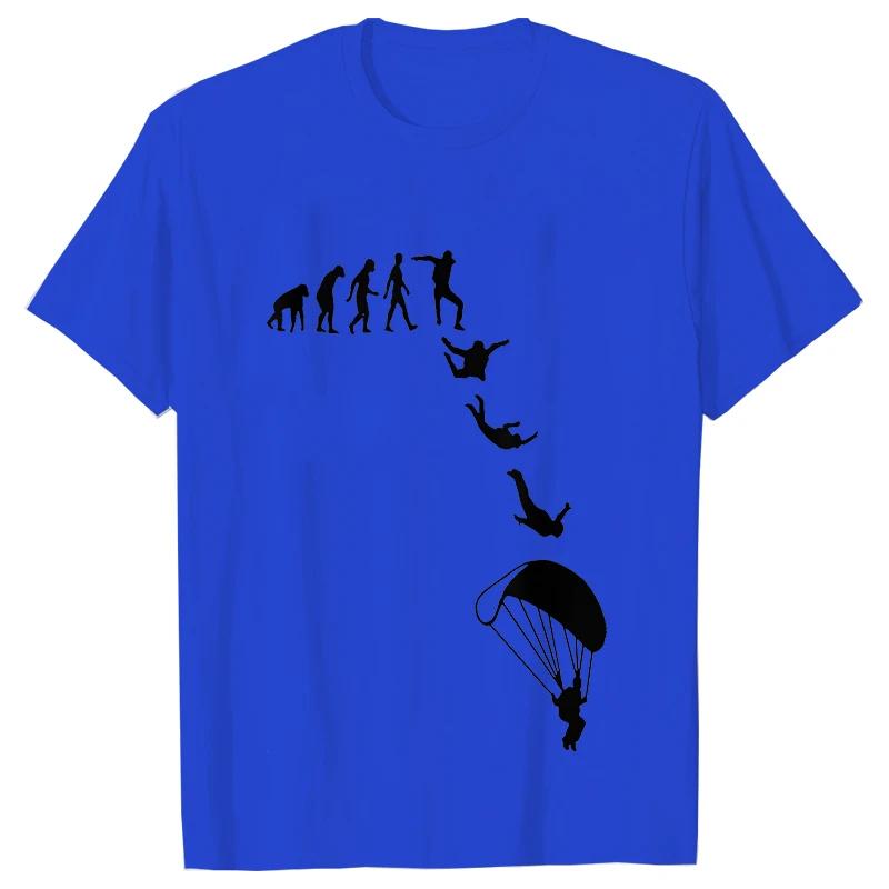 Men Tshirt Funny Skydiving Graphic Y2k Tops Sky Diving Short Sleeve Tees Skydiver Clothing Parachute Evolution Jumping Shirts