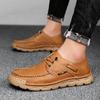 Autumn New Outdoor Fashion Casual Shoes Live Broadcast Hot-selling Men's Leather Hand-sewn Lace-up Leather Shoes