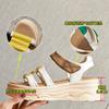 Leather Platform Sandals Women's Outer Wear 2025 Summer New Women's Retro Versatile Beach Shoes Heightening Fashion Women's Shoes
