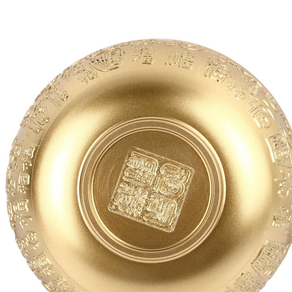 Hundred Blessings Chinese Fortune Bowl 10cm Brass Treasure Bowl Gift For Wealth