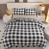 Farmhouse Buffalo Checked Bedding Set Black And White Plaid Duvet Cover Soft Lightweight Grid Bedspreads Modern Geometric Decor