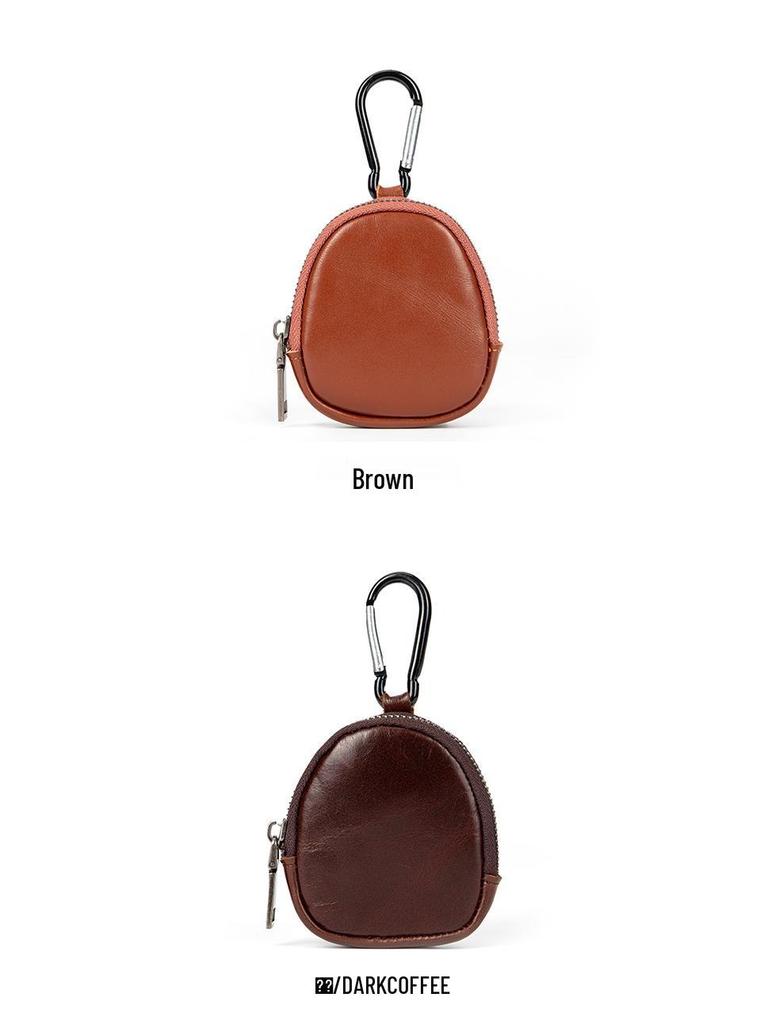 Винтажный кошелек для монет из натуральной кожи: Многофункциональный мини-кошелек на молнии из коровьей кожи высшего слоя