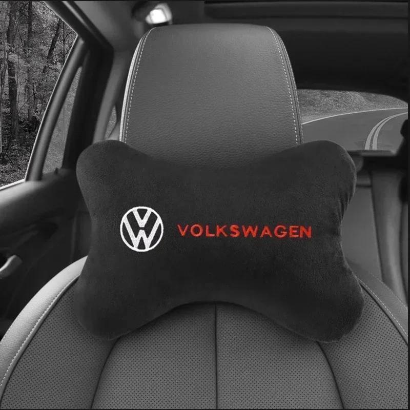 OBTLU1 Car Headrest Cover Auto Seat Cover Head Neck Rest Pillow for VW Volkswagen Golf Polo Passat Touran Jetta Car Styling