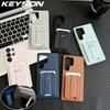 KEYSION Ударопрочный чехол для телефона Samsung S26 Ultra 5G Силикон+ПК Держатель для карт Сумка Подставка Задняя крышка для Galaxy S26+Plus