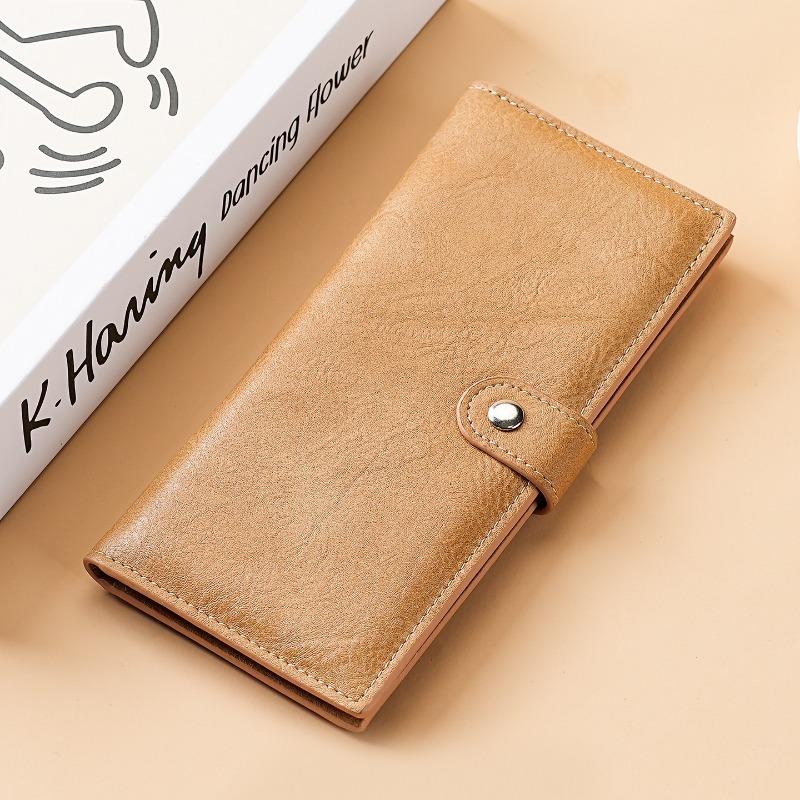 Винтажный длинный кошелек Мужской Женский из ПУ кожи Клатч Кошелек Держатель для множества карт Карман на молнии для монет Деловой кошелек