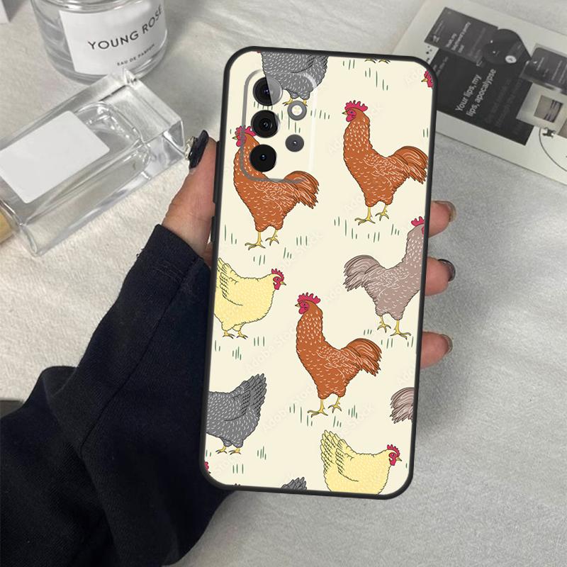 Чехол с рисунком курицы для Samsung Galaxy A13 A23 A33 A53 A17 A06 A16 A56 A36 A54 A34 A14 A52 A32 A15 A35 A55