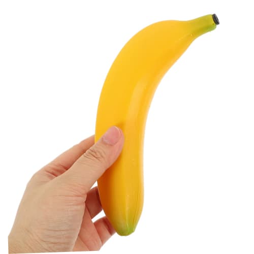 NUOLUX 5-Piece Simulation Banana Fruit Sandbox, Hand Percussion Instrument, Fake Fruit Bananas, Hand Percussion Fruit Shaker, Simulated Fruit Maracas,