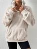 Ladies' Autumn Casual Plush Style Solid Color Stand Up Collar Zipper Sweatshirt