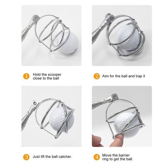 Golf Ball Retriever Stainless Steel Telescopic Ball Retriever Tool for Water Bushes Ball Pickup Tool Golf Accessories