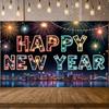 Eve Banner Polyester Material Happy New Year Banner Event Banner City Night Theme For Indoor Decoration Holiday Use Office Party