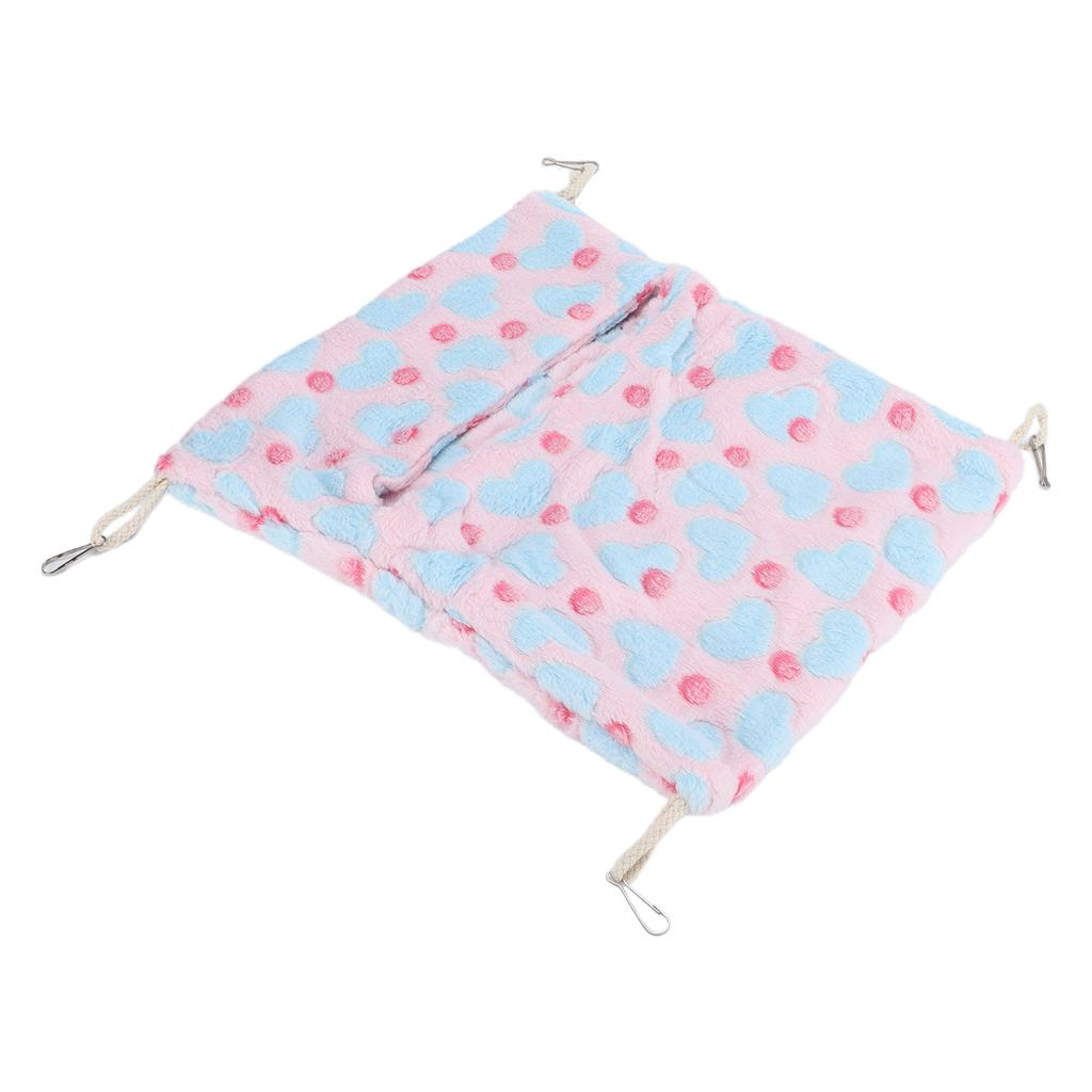 Small Pet Hammock Warm Envelope Style Hanging Bed Cage with Hooks for Hamsters Rabbits