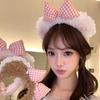 Осенне-зимняя повязка на голову с плюшевым милым медведем и кружевным краем, женская повязка на голову с мытьем лица, высокая заколка для волос с черепом, улучшенное чувство