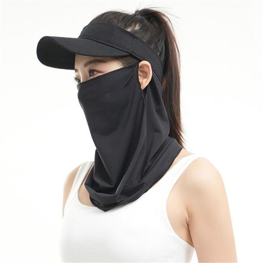 Ice Silk Sun Protection Face Neck Cover, UPF50+ UV Protection, Breathable Ear-Hanging Face Mask for Cycling, Golf, Driving, Outdoor Activities