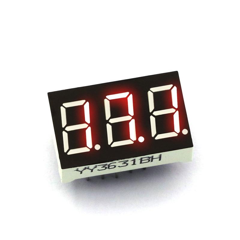 TELESKY 0.36" Red 3-Digit Common Cathode Display