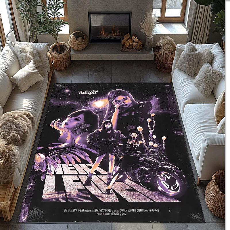 Soft Crystal Velvet Floor Rug,aespa Anti Slip Decorative Carpet, Plush Area Mat For Indoor Home Decoration
