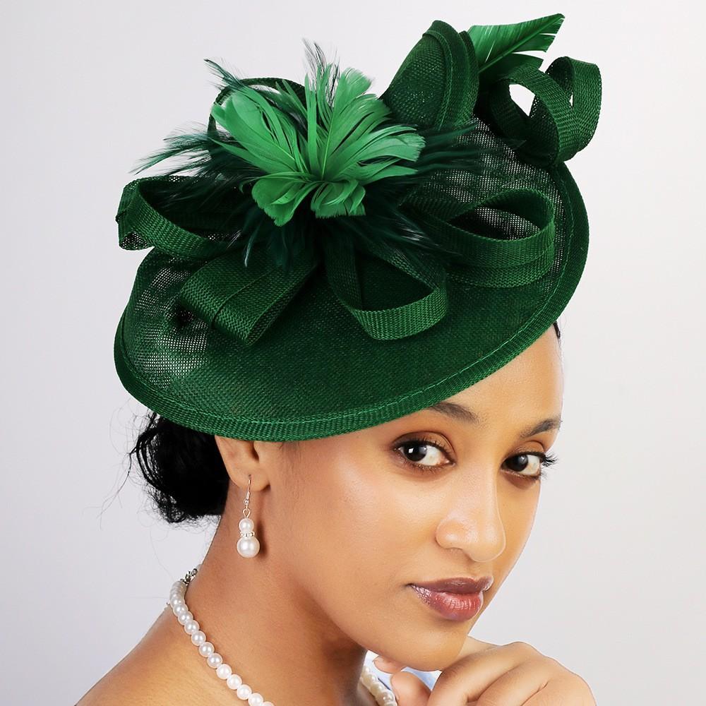 New Jockey Club retro top hat bridal headband imitation hemp material handmade headgear party ball head flower