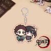 Keychain Pendant Anime Demon Slayer Kimetsu No Yaiba Kamado Tanjirou Double Sided HD Bag Pendant Gift For Fans Cosplay Props Jewelry Gift