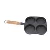 Egg Pan 4 Cup Egg Frying Pan with Wooden Handle for Breakfast Pancakes Omelettes