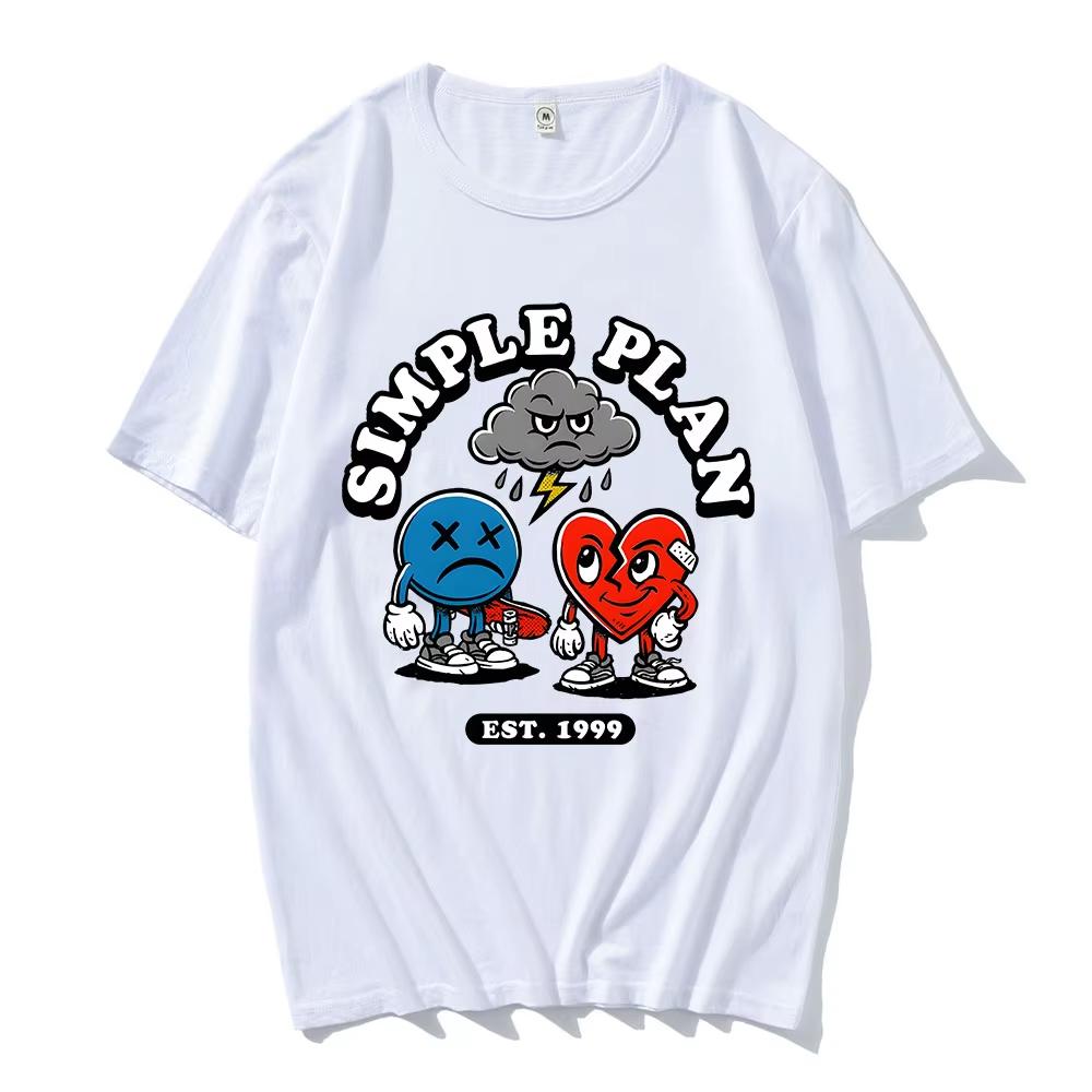 3 ICON CHARACTER T-SHIRT SIMPLE PLAN Band Design Print Tshirts Short Sleeve Cotton O-neck Women Tees Graphic Merch Summer Loose