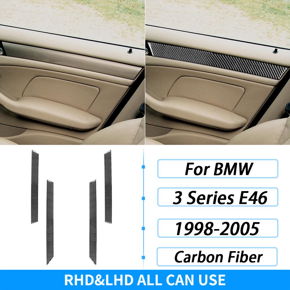 For BMW 3 Series E46 M3 1998-2006 Real Carbon Fiber Gear Shift Air Outlet Vent Window Lift Dashboard Set Car Interior Sticker