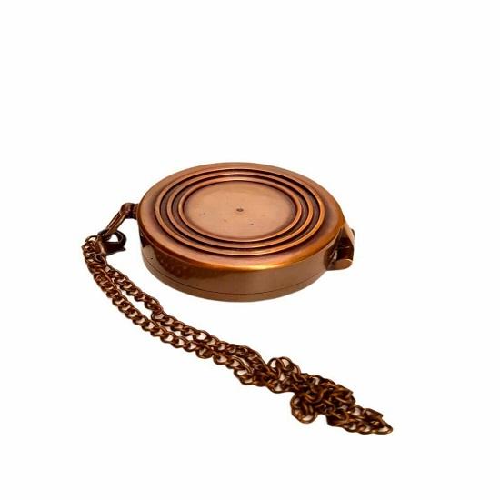 Chain Pocket Antique Vintage Solid Brass Camping Compass with Case