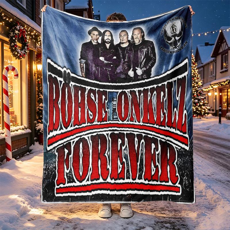 Bohse Onkelz Pattern Blanket for Home Decoration, Bed, Sofa, Car Travel, Camping, Suitable for All Seasons, Birthday Christmas Gift