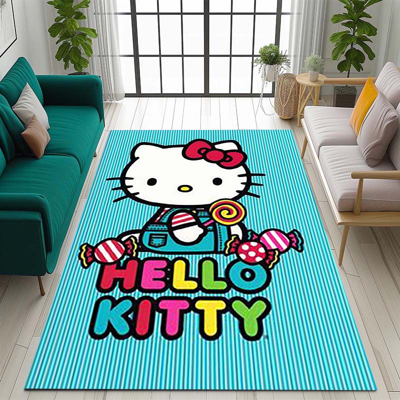 3D cute Hello Kitty cartoon rug, suitable for bedrooms, living rooms, sofas, home doormats, large size children's play mat, Q-01