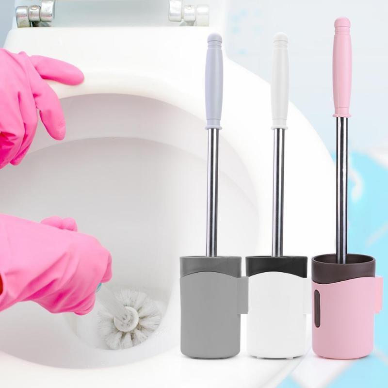 Toilet Brushes Wall-Mounted Long Handle Toilet Cleaner Brush with Base Bathroom Toilet Home Shower R