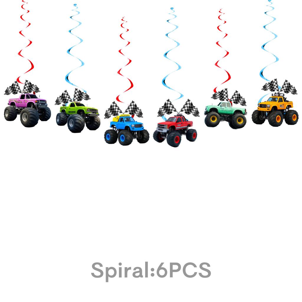 Custom Monster Truck Off-Road Theme Party Supplies Party Decorations Banner Tableware Tablecloth Tissue Birthday Arrangement