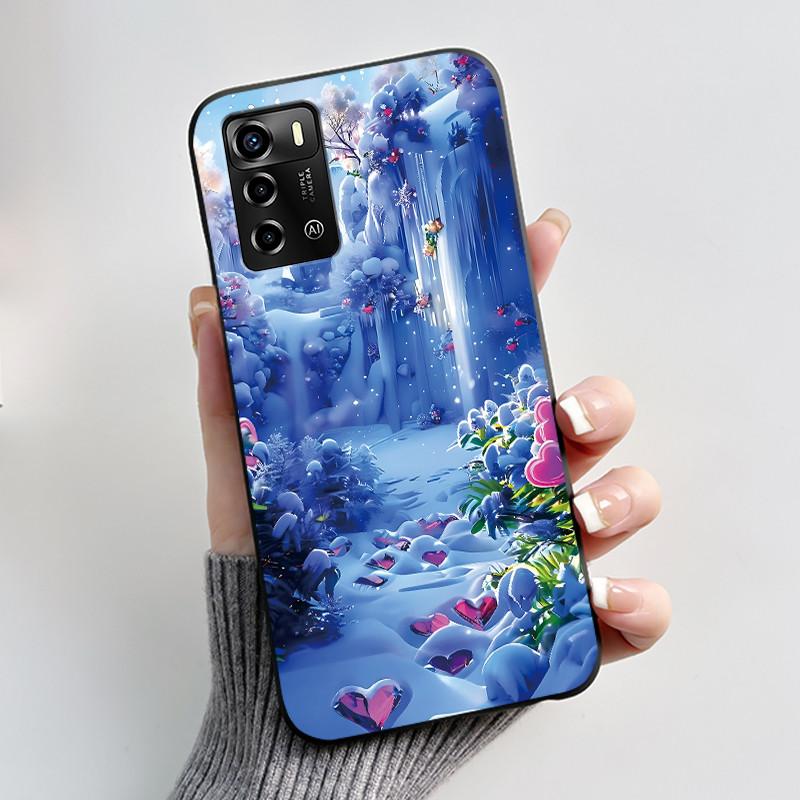 Casing For ZTE Blade A72 4G V40 Vita Phone Case Shell Aesthetic Cute Cat Astronaut Fashion Matte Black Protective Soft TPU Cover