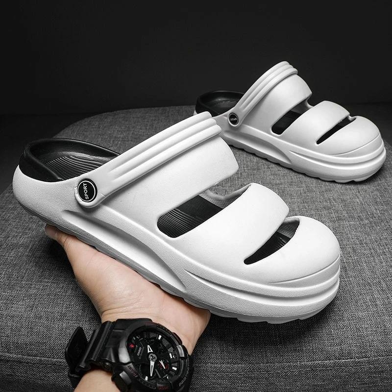 Fashion Men's Shoe Platform Outdoor Male Slipper Height Mascullino Low Price 2025 Fashion Summer Sale Rubber Style Adult Pvc Fun Slides